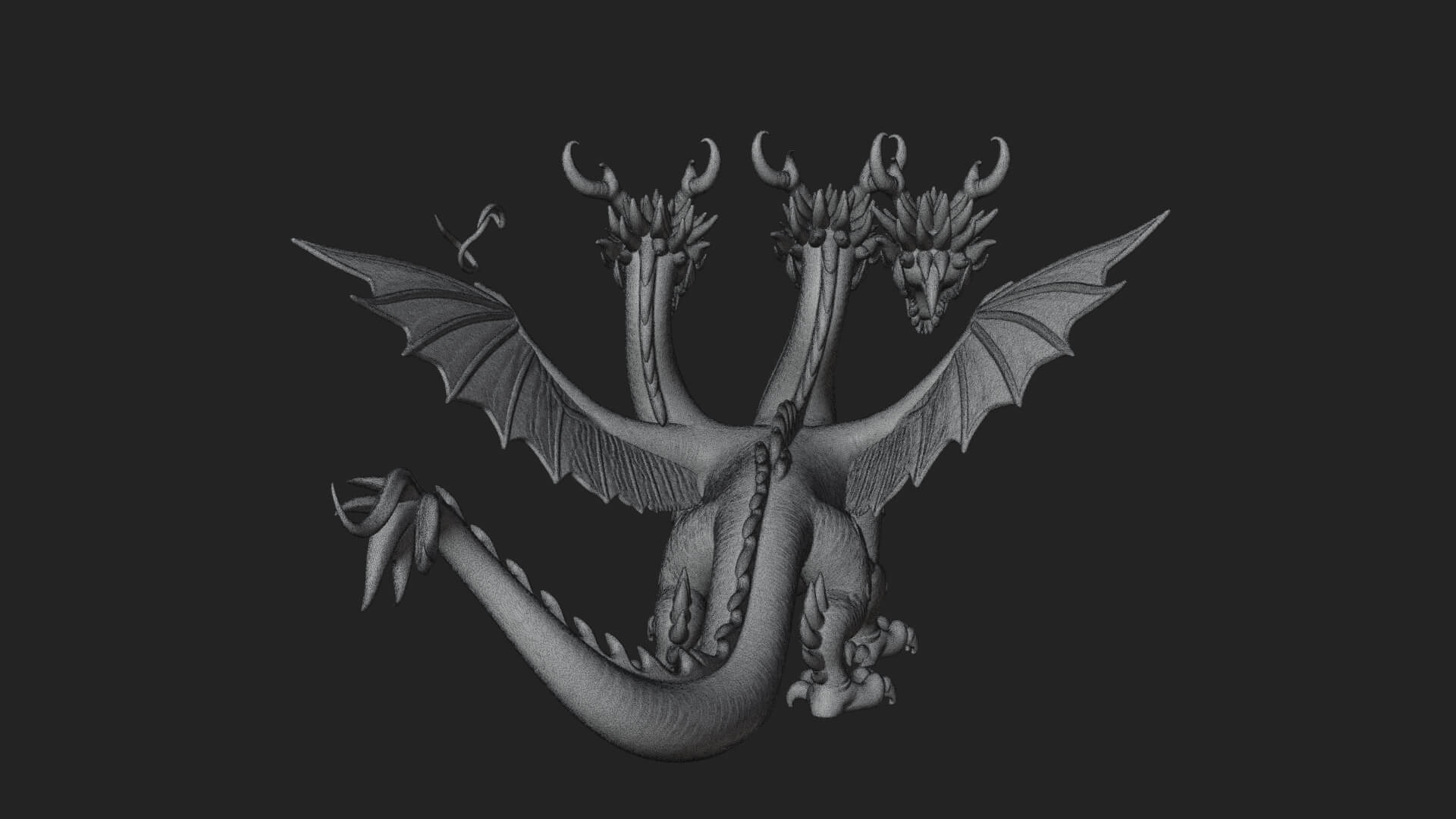 Winged Dragon Statue Design 21 3D Print Model 3D Model