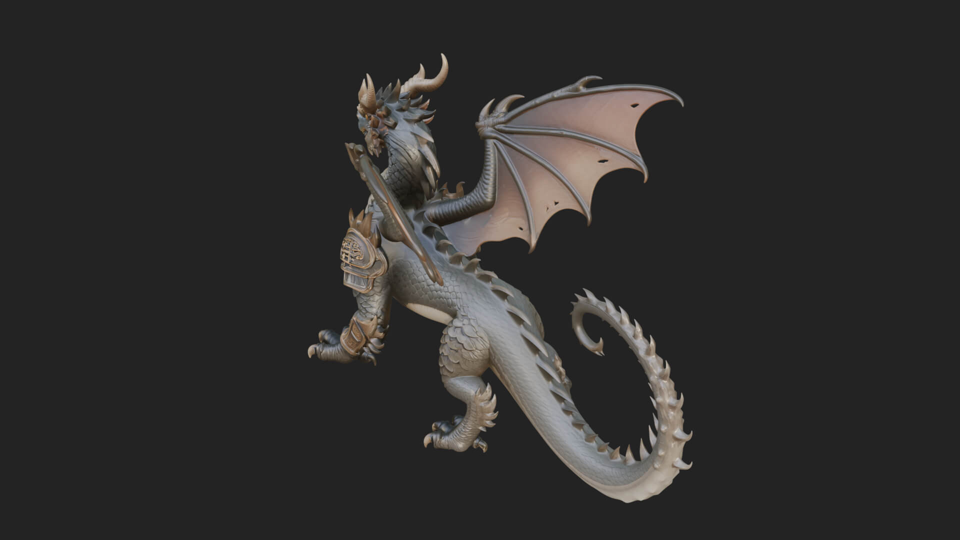 Winged Dragon Statue Design 22 3D Print Model 3D Model