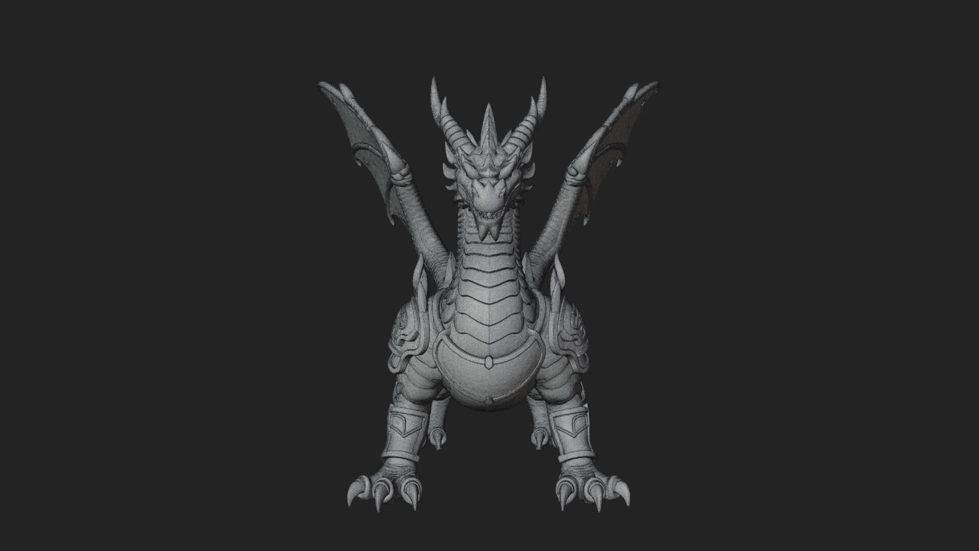 Winged Dragon Statue Design 22 3D Print Model 3D Model