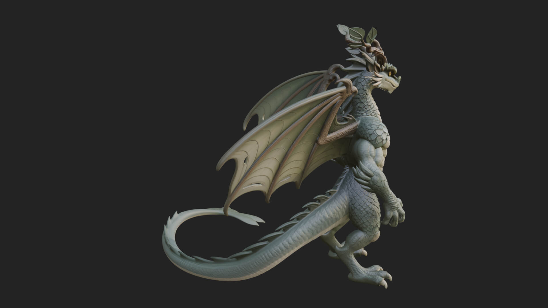 Winged Dragon Statue Design 23 3D Print Model 3D Model
