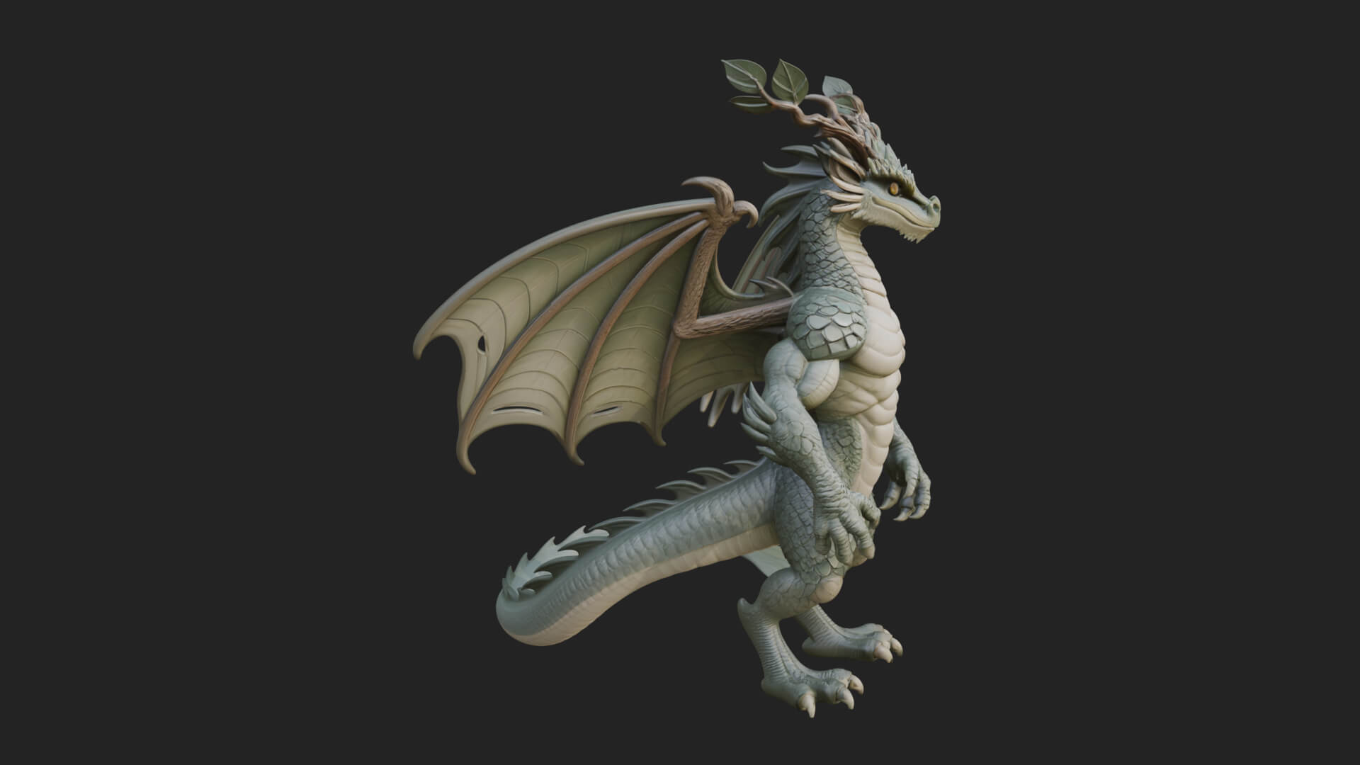Winged Dragon Statue Design 23 3D Print Model 3D Model