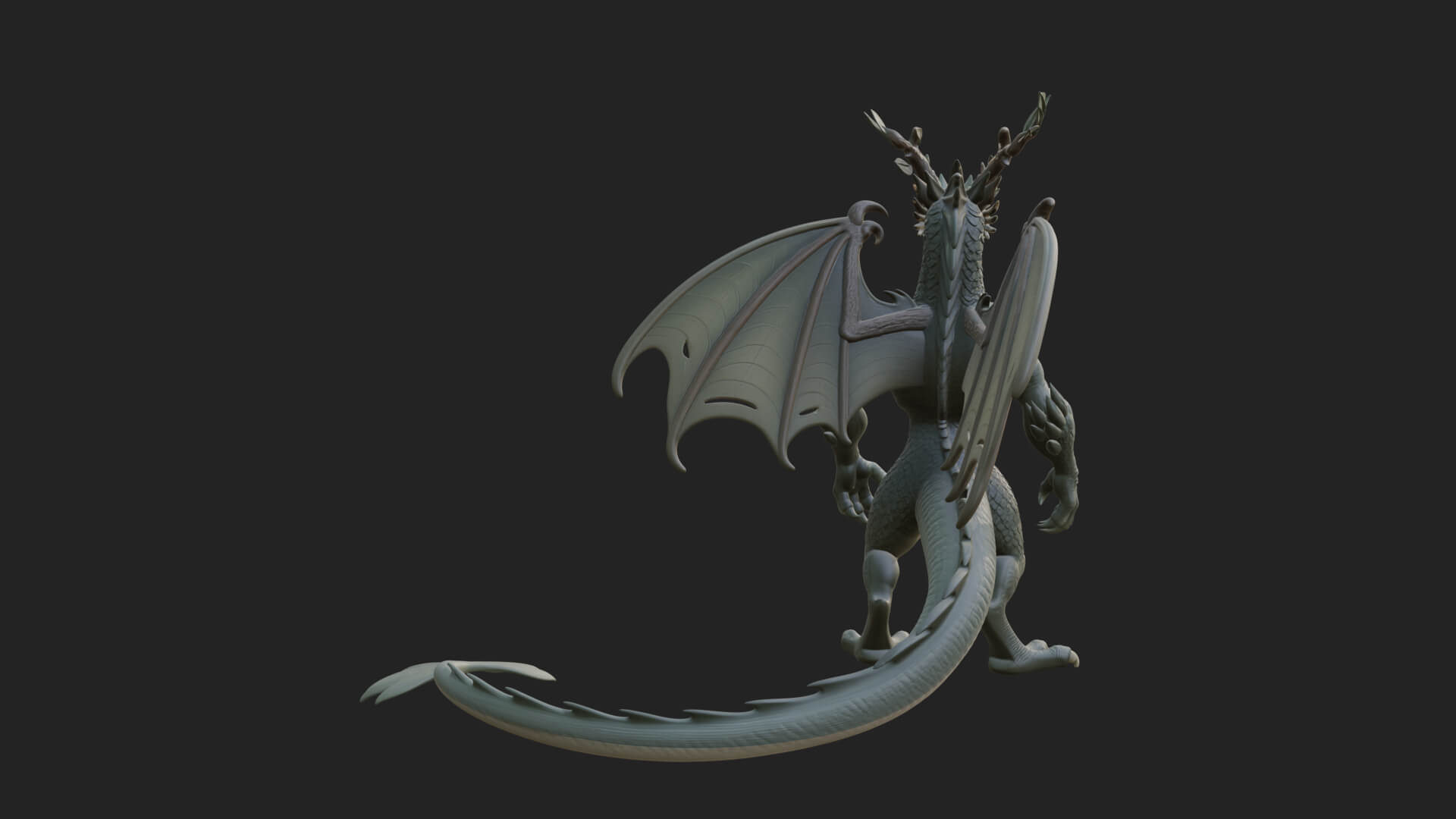 Winged Dragon Statue Design 23 3D Print Model 3D Model