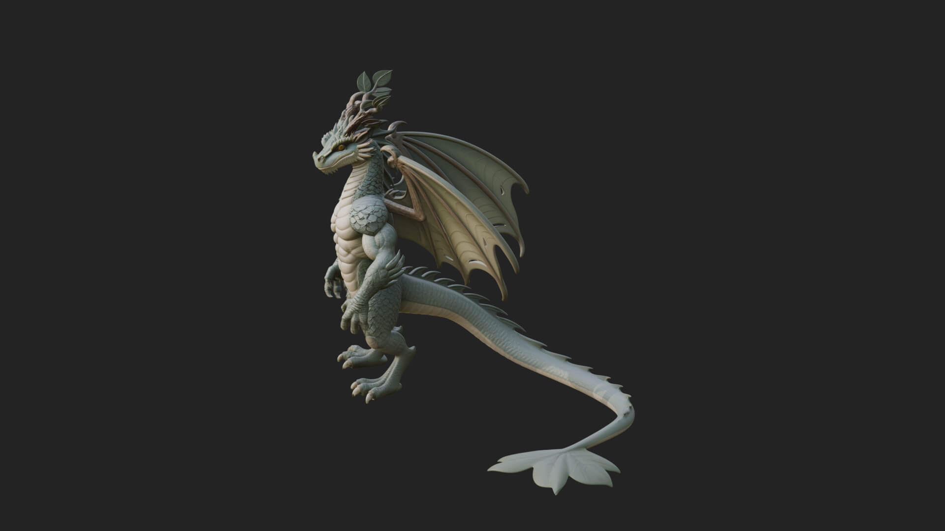 Winged Dragon Statue Design 23 3D Print Model 3D Model
