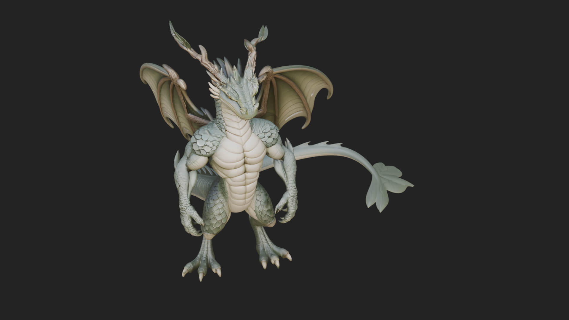 Winged Dragon Statue Design 23 3D Print Model 3D Model