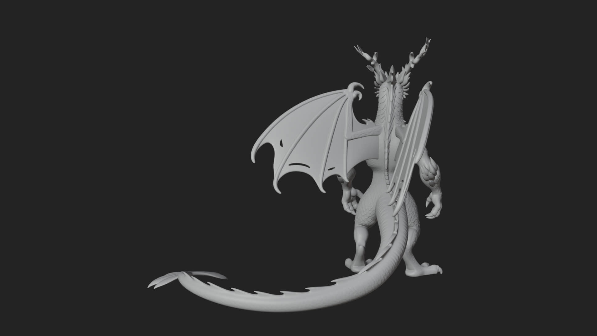 Winged Dragon Statue Design 23 3D Print Model 3D Model