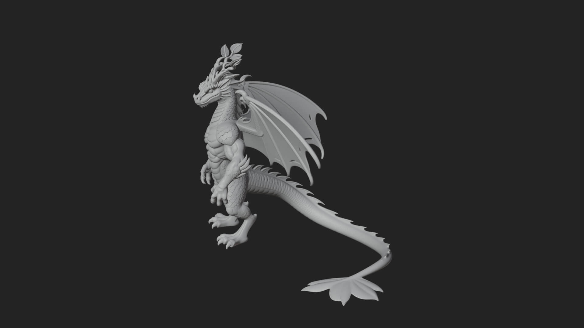 Winged Dragon Statue Design 23 3D Print Model 3D Model