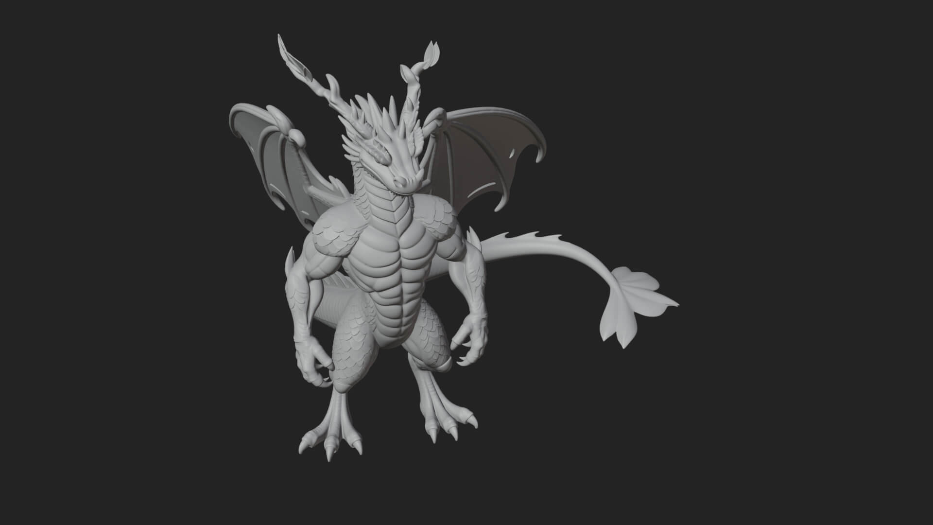 Winged Dragon Statue Design 23 3D Print Model 3D Model