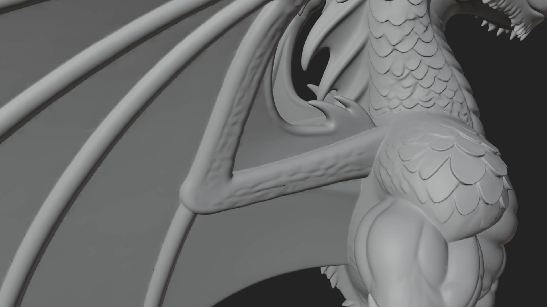 Winged Dragon Statue Design 23 3D Print Model 3D Model