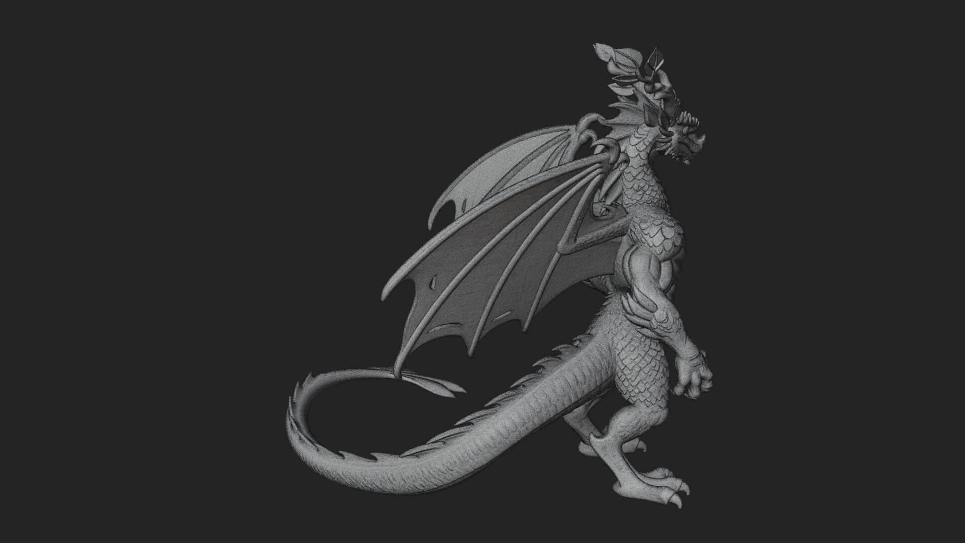 Winged Dragon Statue Design 23 3D Print Model 3D Model