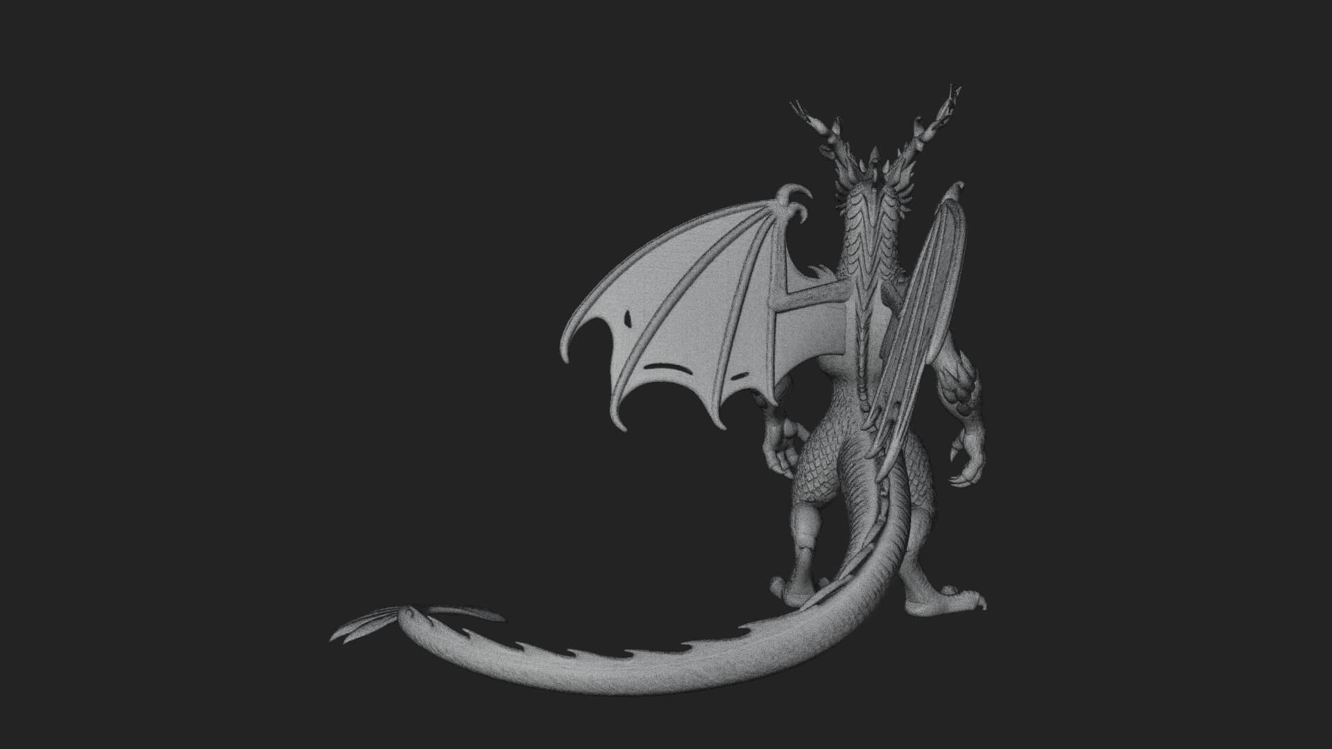 Winged Dragon Statue Design 23 3D Print Model 3D Model