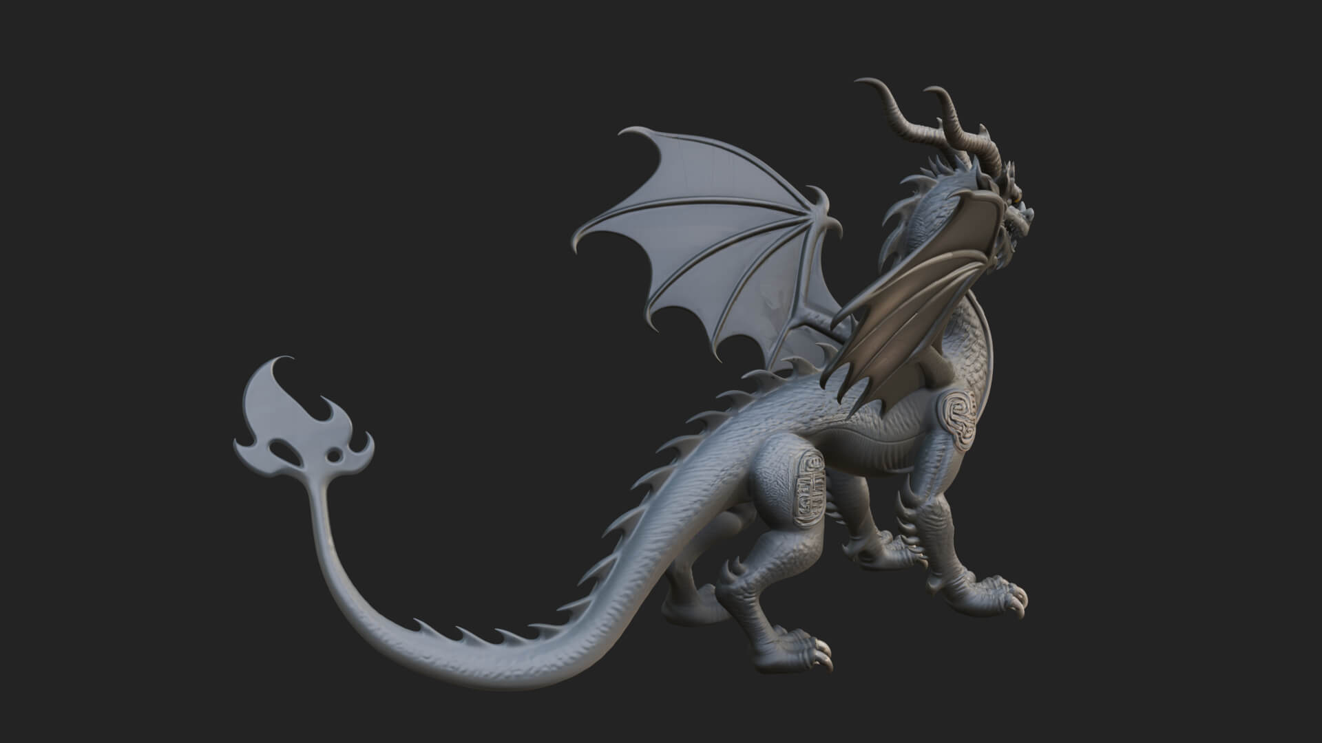 Winged Dragon Statue Design 24 3D Print Model 3D Model