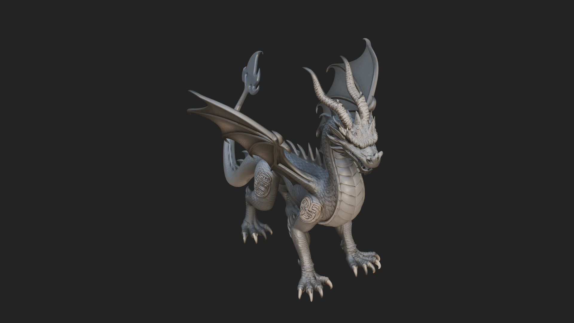 Winged Dragon Statue Design 24 3D Print Model 3D Model