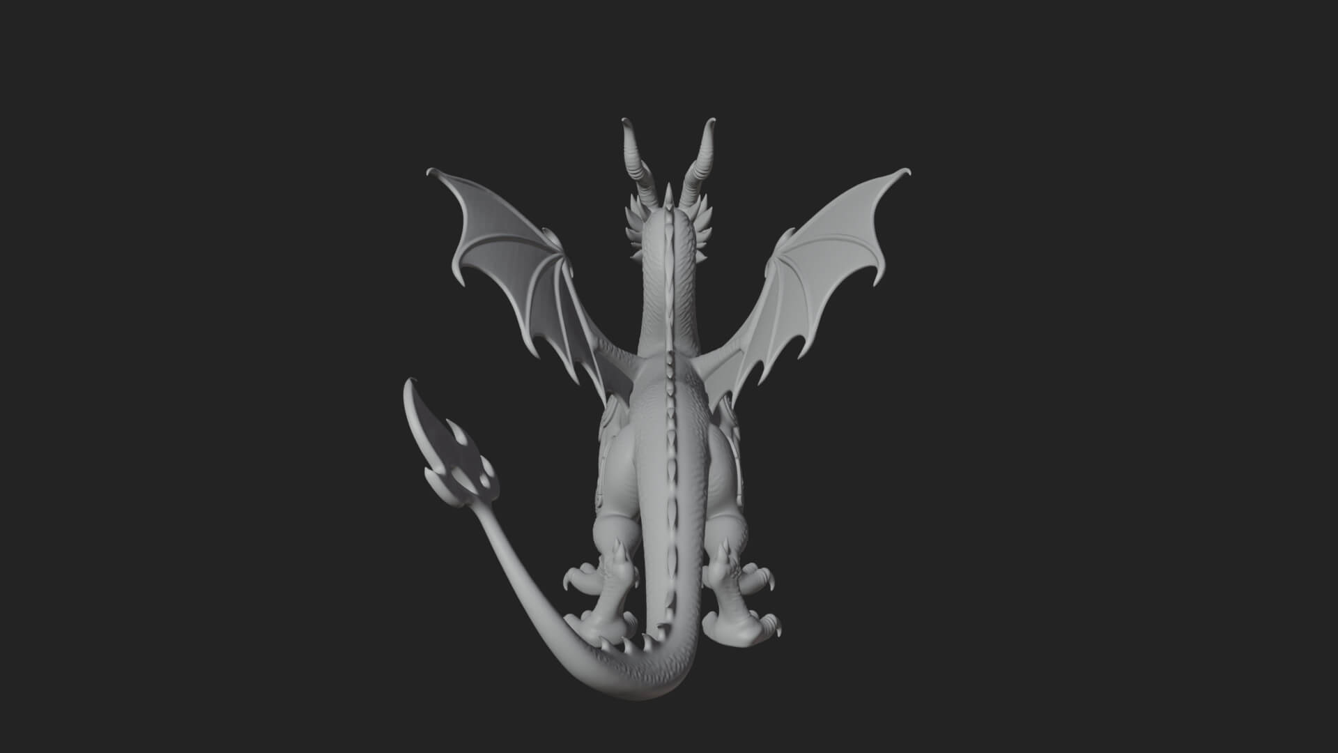 Winged Dragon Statue Design 24 3D Print Model 3D Model