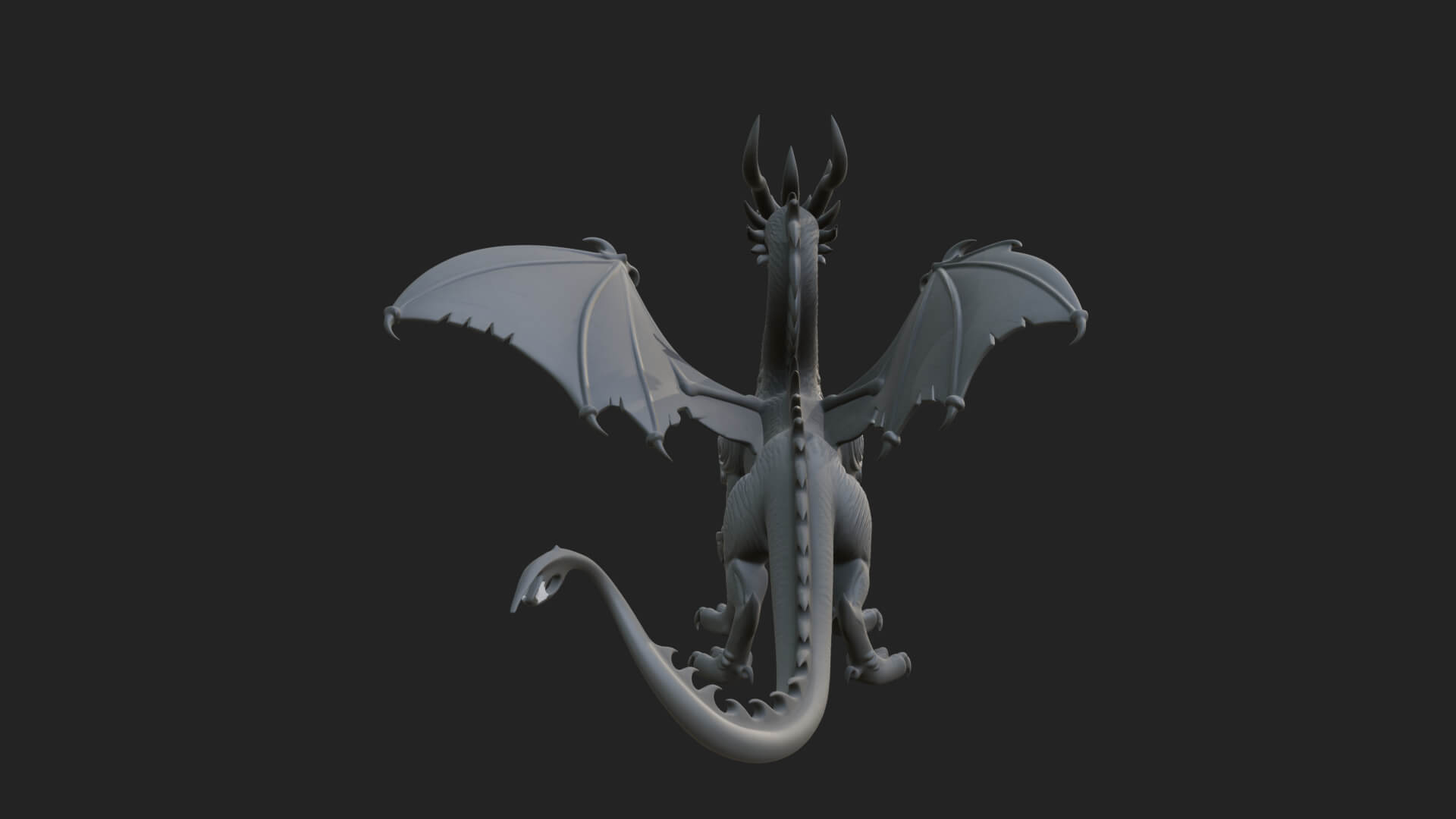 Winged Dragon Statue Design 25 3D Print Model 3D Model