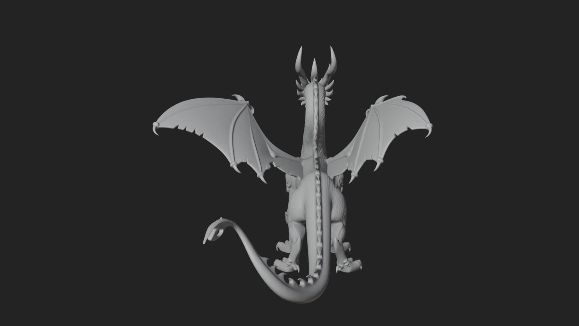 Winged Dragon Statue Design 25 3D Print Model 3D Model