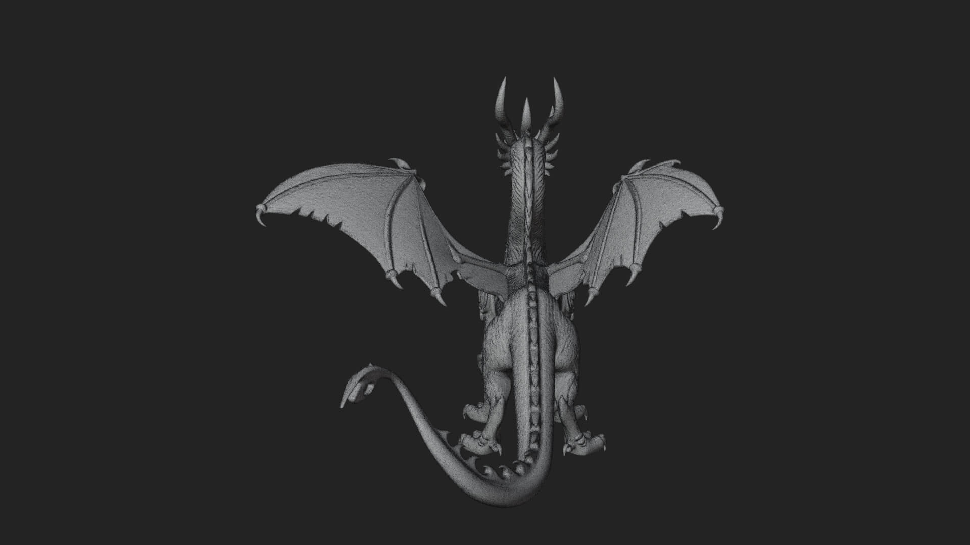 Winged Dragon Statue Design 25 3D Print Model 3D Model