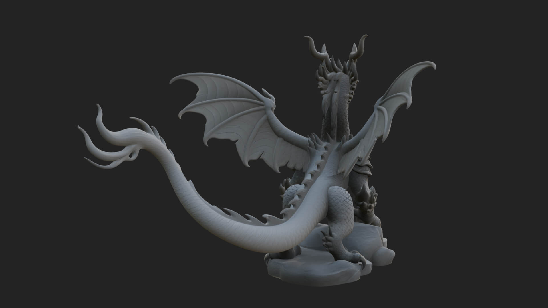 Winged Dragon Statue Design 26 3D Print Model 3D Model