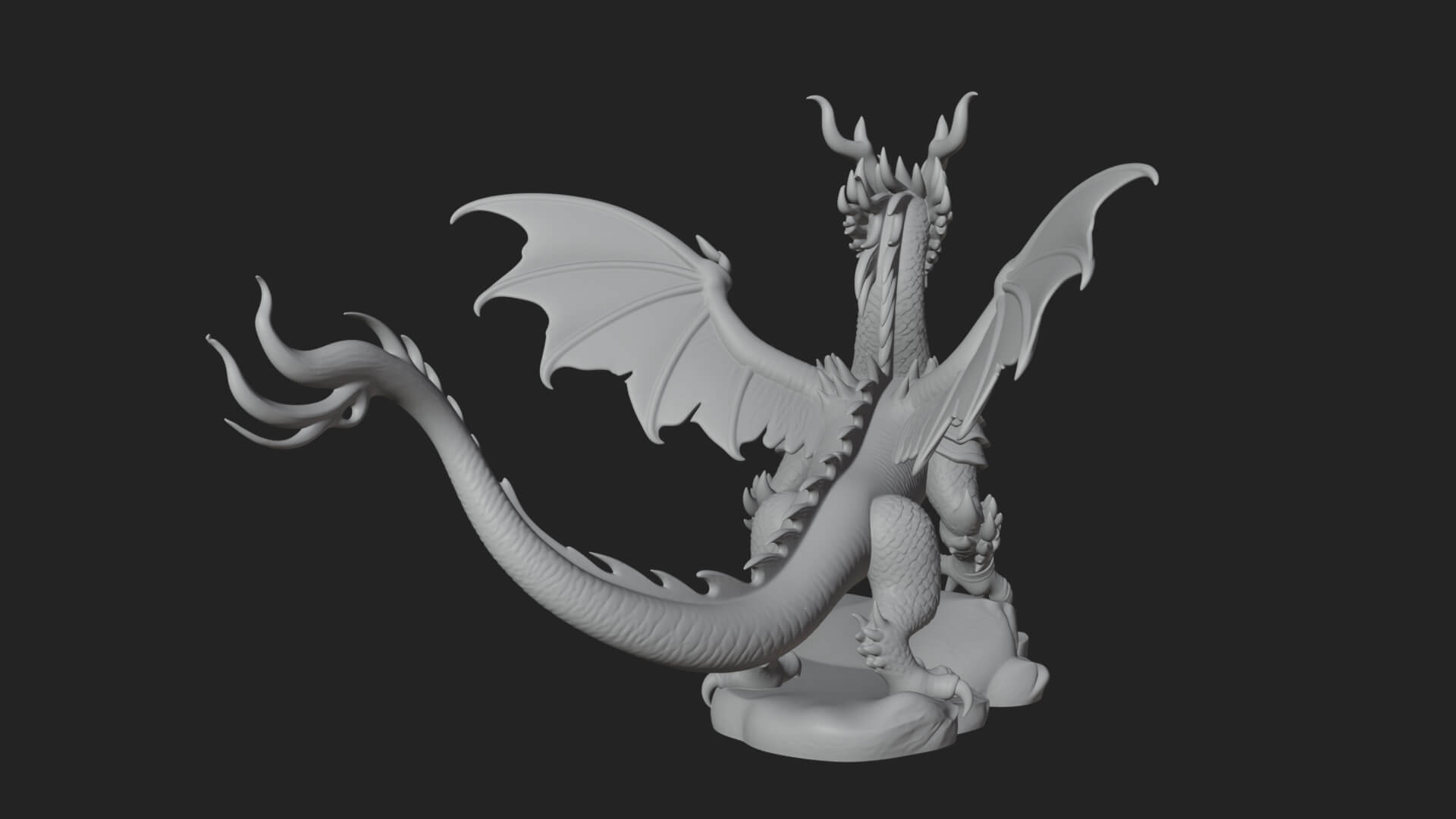 Winged Dragon Statue Design 26 3D Print Model 3D Model