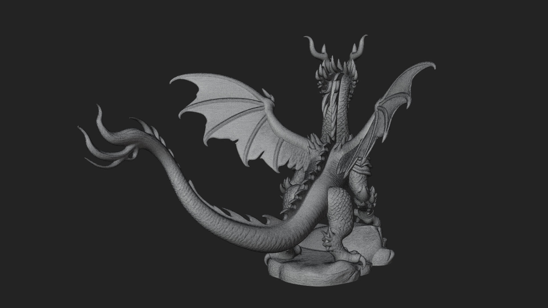 Winged Dragon Statue Design 26 3D Print Model 3D Model