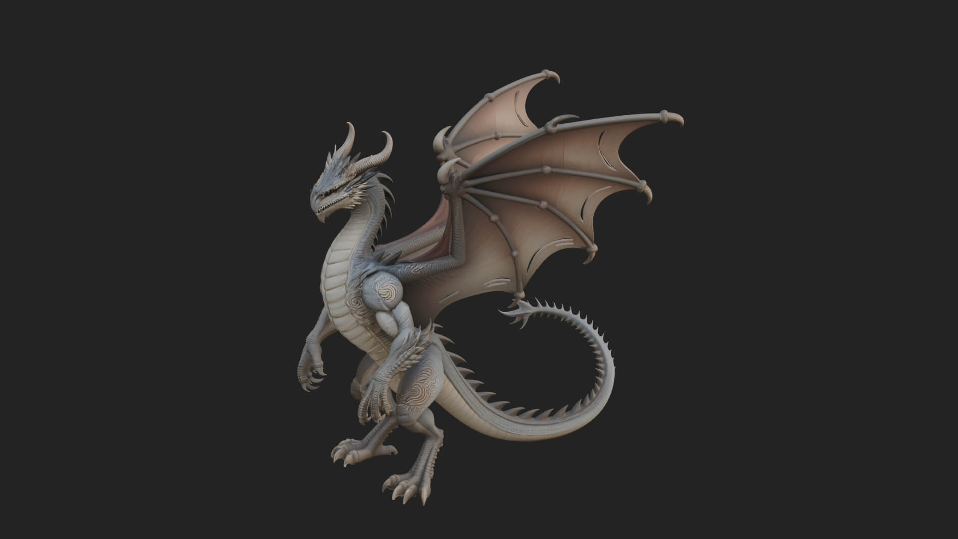 Winged Dragon Statue Design 27 3D Print Model 3D Model
