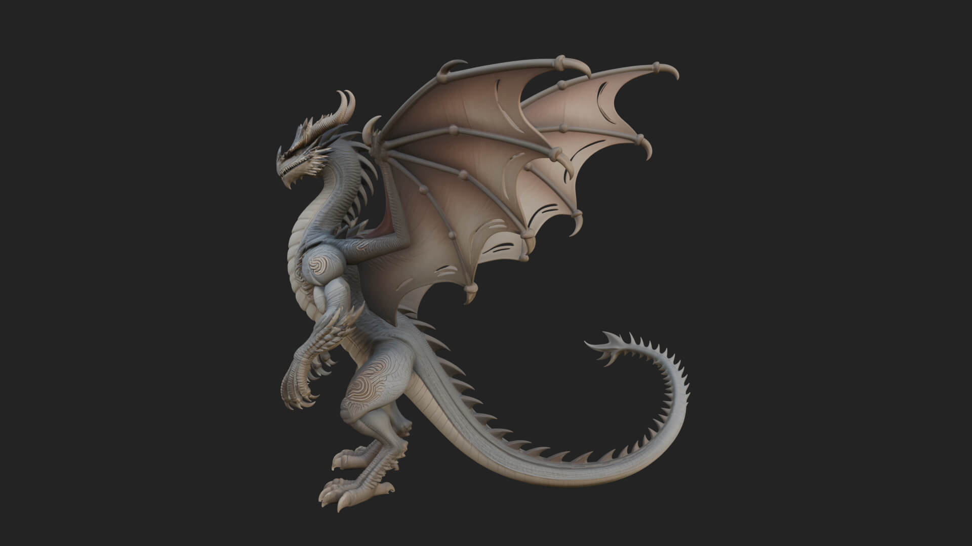 Winged Dragon Statue Design 27 3D Print Model 3D Model