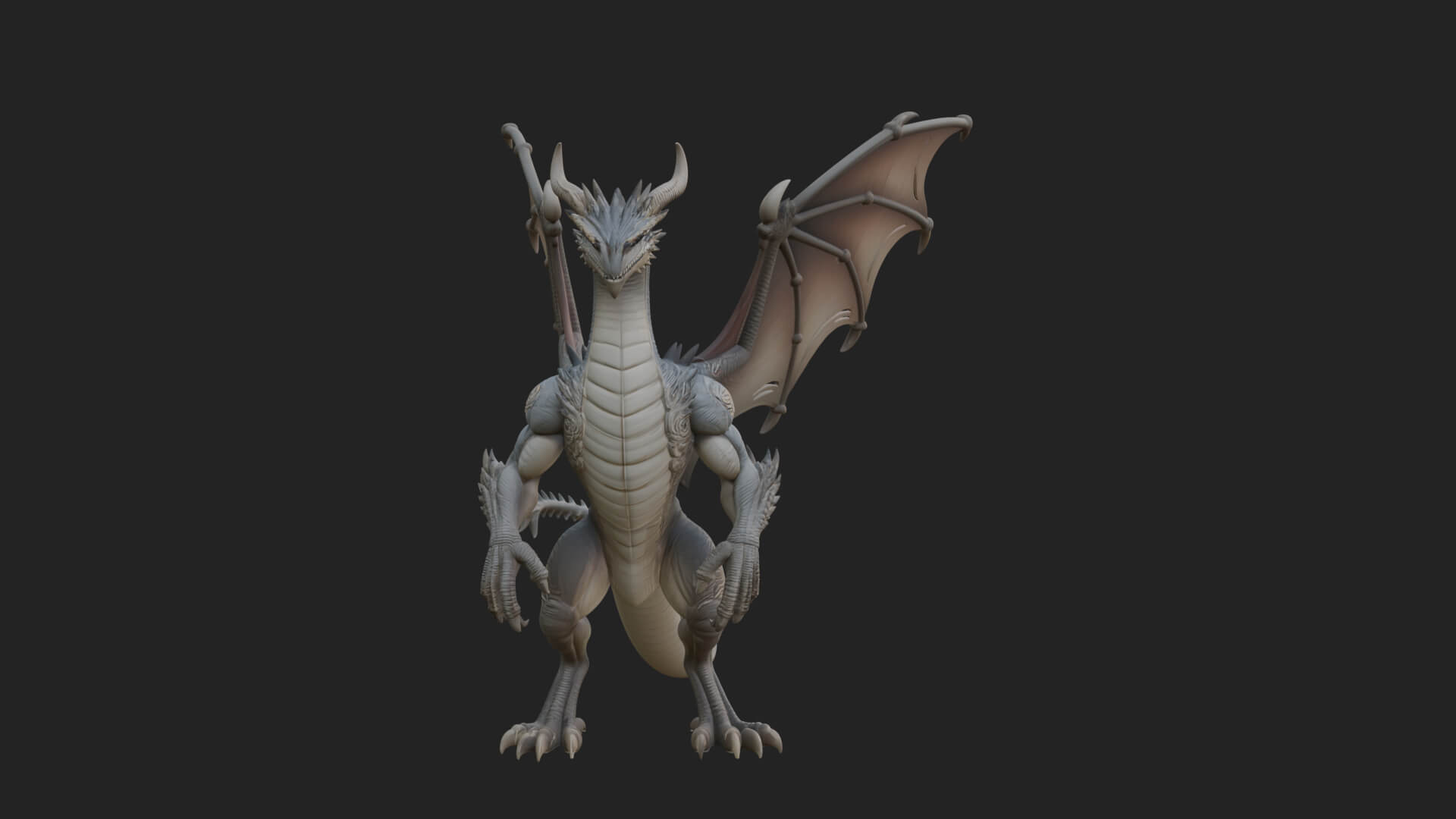 Winged Dragon Statue Design 27 3D Print Model 3D Model