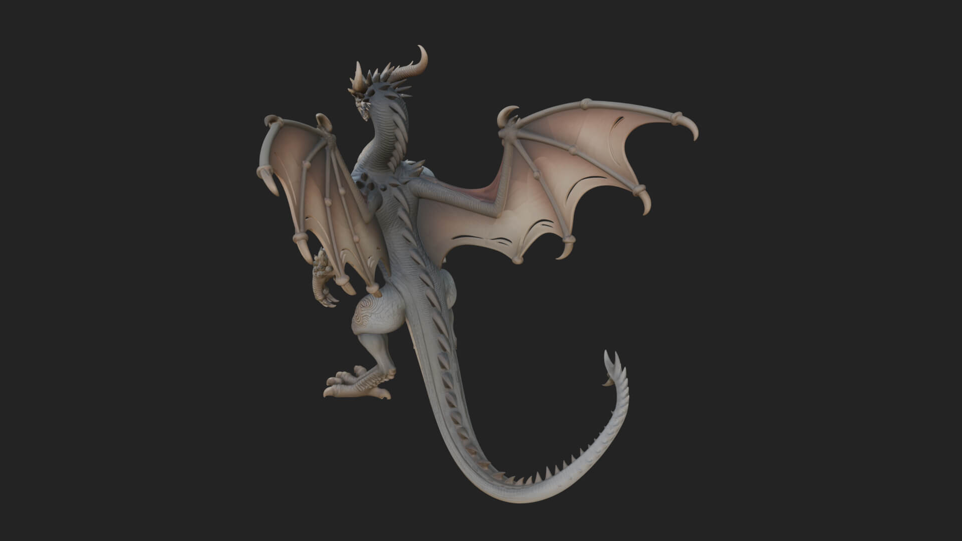 Winged Dragon Statue Design 27 3D Print Model 3D Model