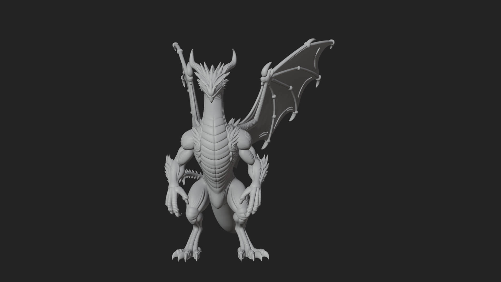 Winged Dragon Statue Design 27 3D Print Model 3D Model