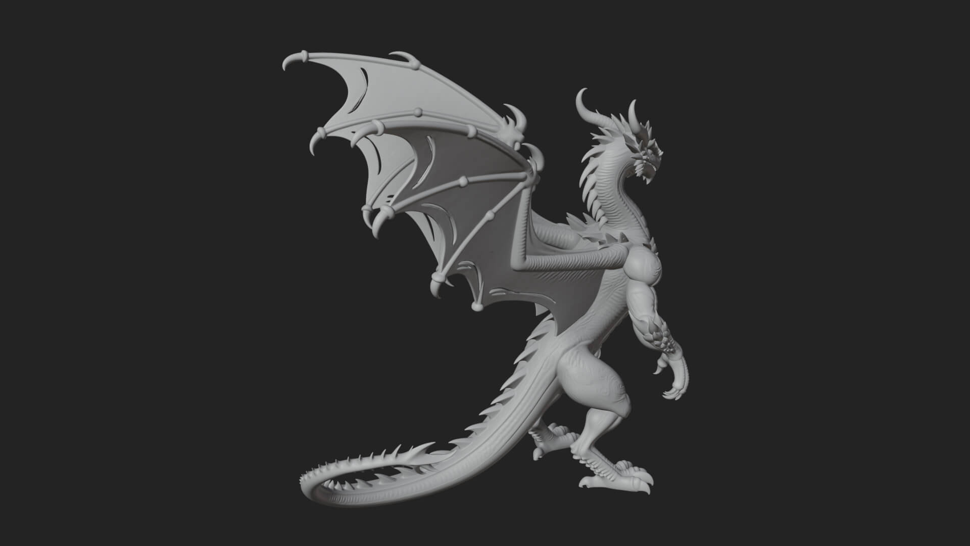 Winged Dragon Statue Design 27 3D Print Model 3D Model