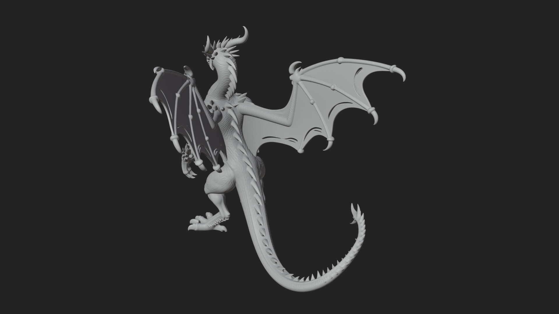 Winged Dragon Statue Design 27 3D Print Model 3D Model