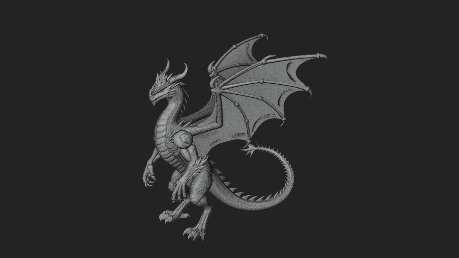 Winged Dragon Statue Design 27 3D Print Model 3D Model