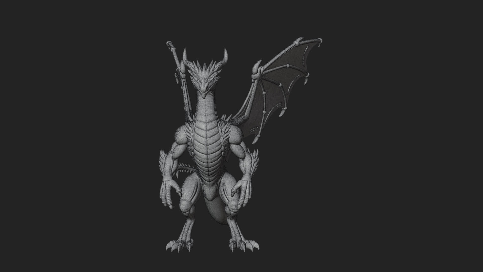 Winged Dragon Statue Design 27 3D Print Model 3D Model