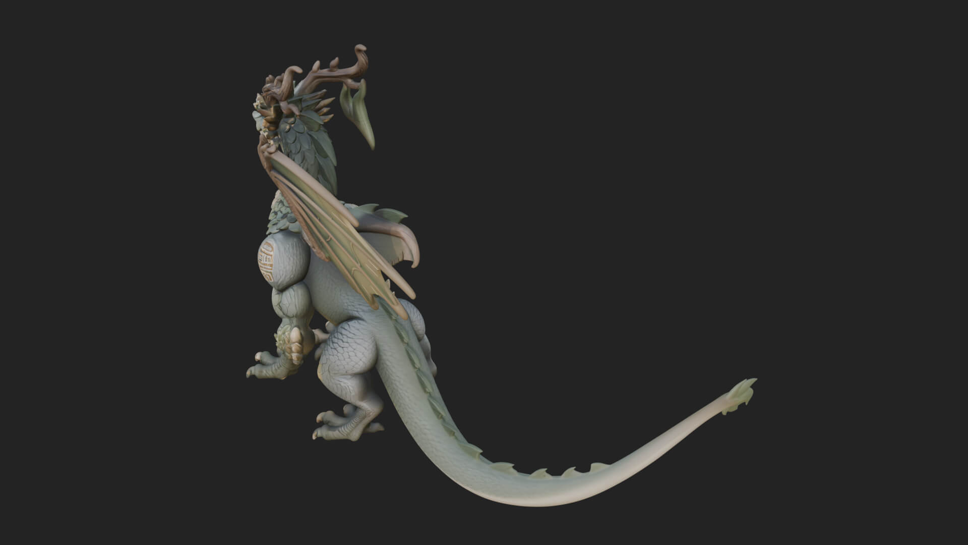 Winged Dragon Statue Design 28 3D Print Model 3D Model