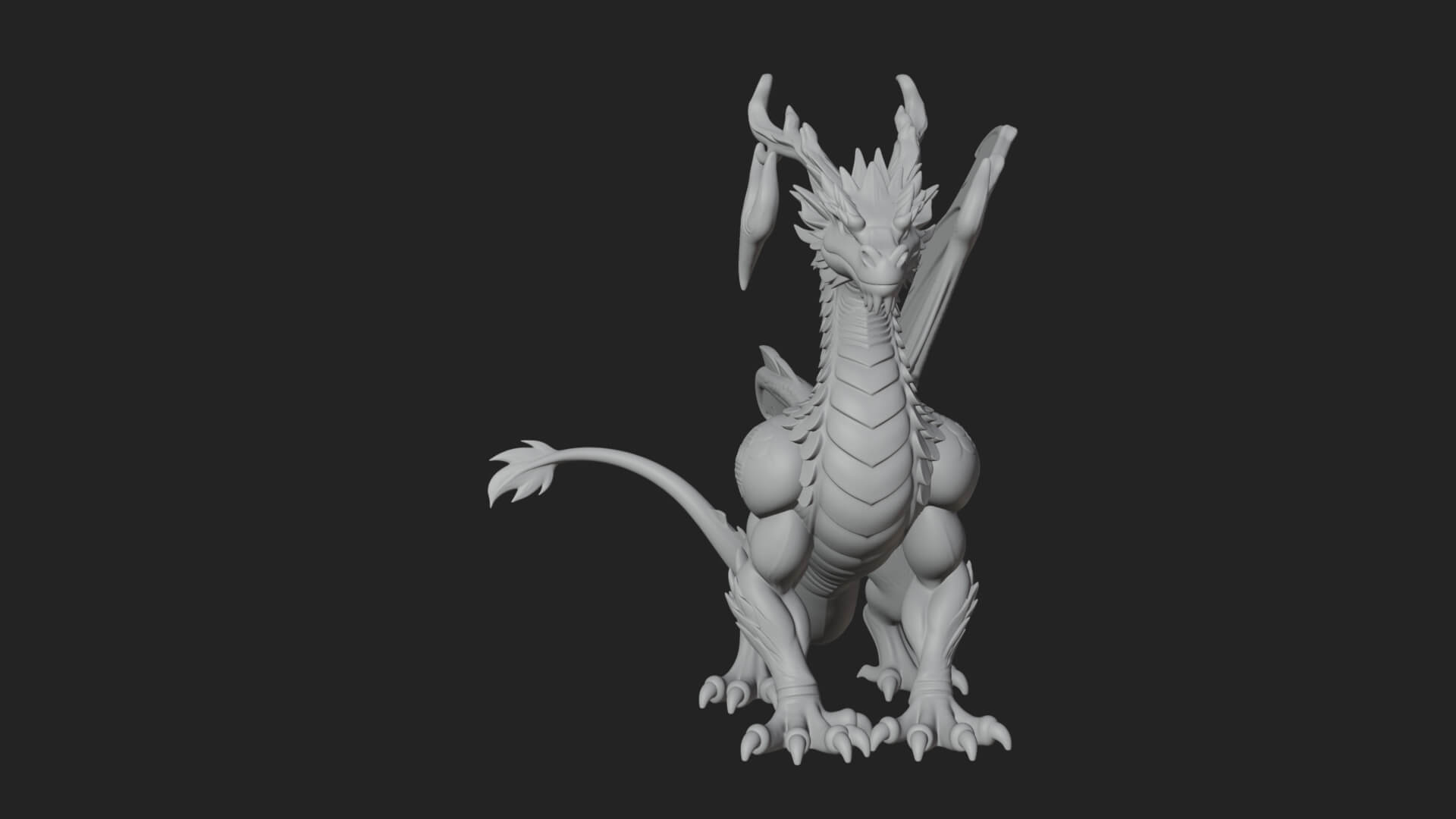 Winged Dragon Statue Design 28 3D Print Model 3D Model