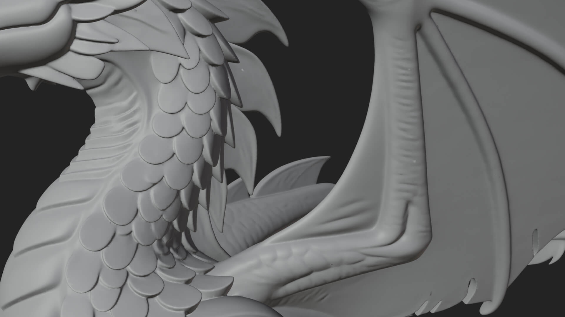 Winged Dragon Statue Design 28 3D Print Model 3D Model
