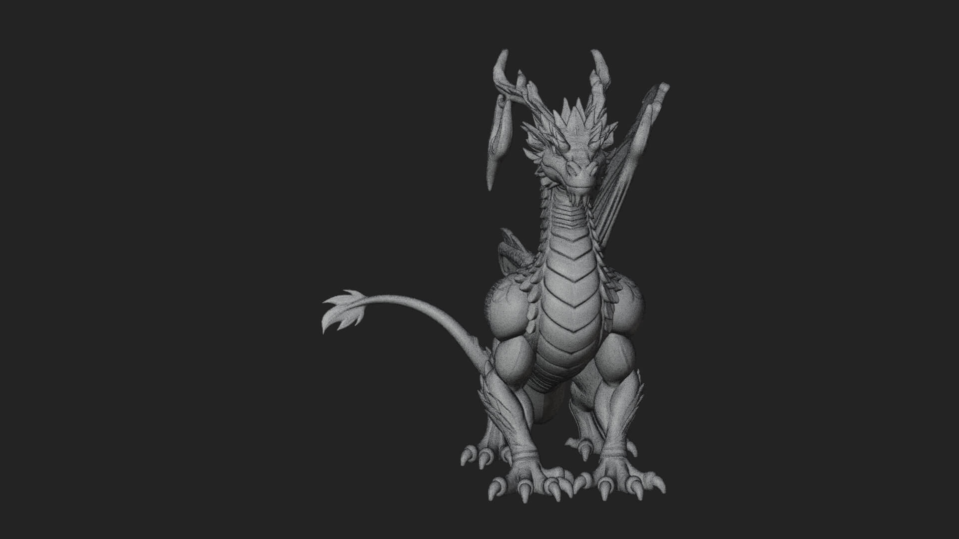 Winged Dragon Statue Design 28 3D Print Model 3D Model