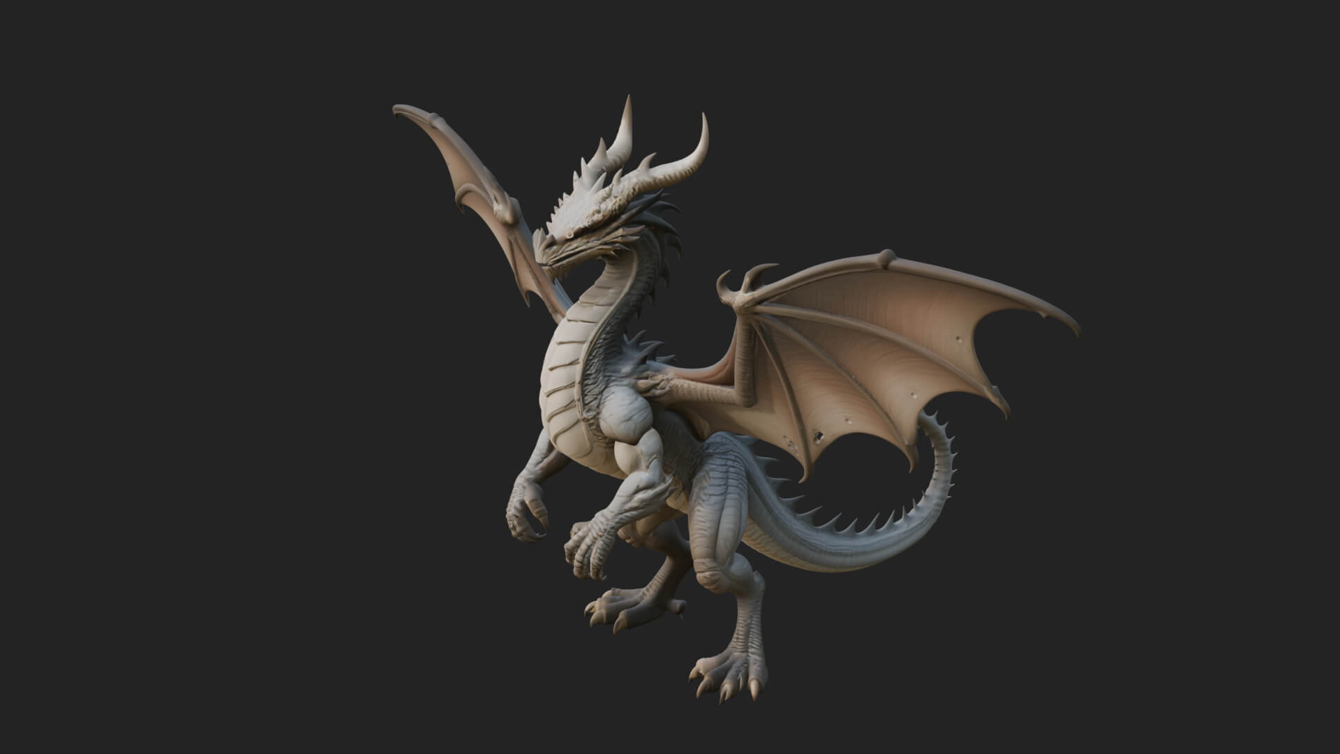 Winged Dragon Statue Design 29 3D Print Model 3D Model