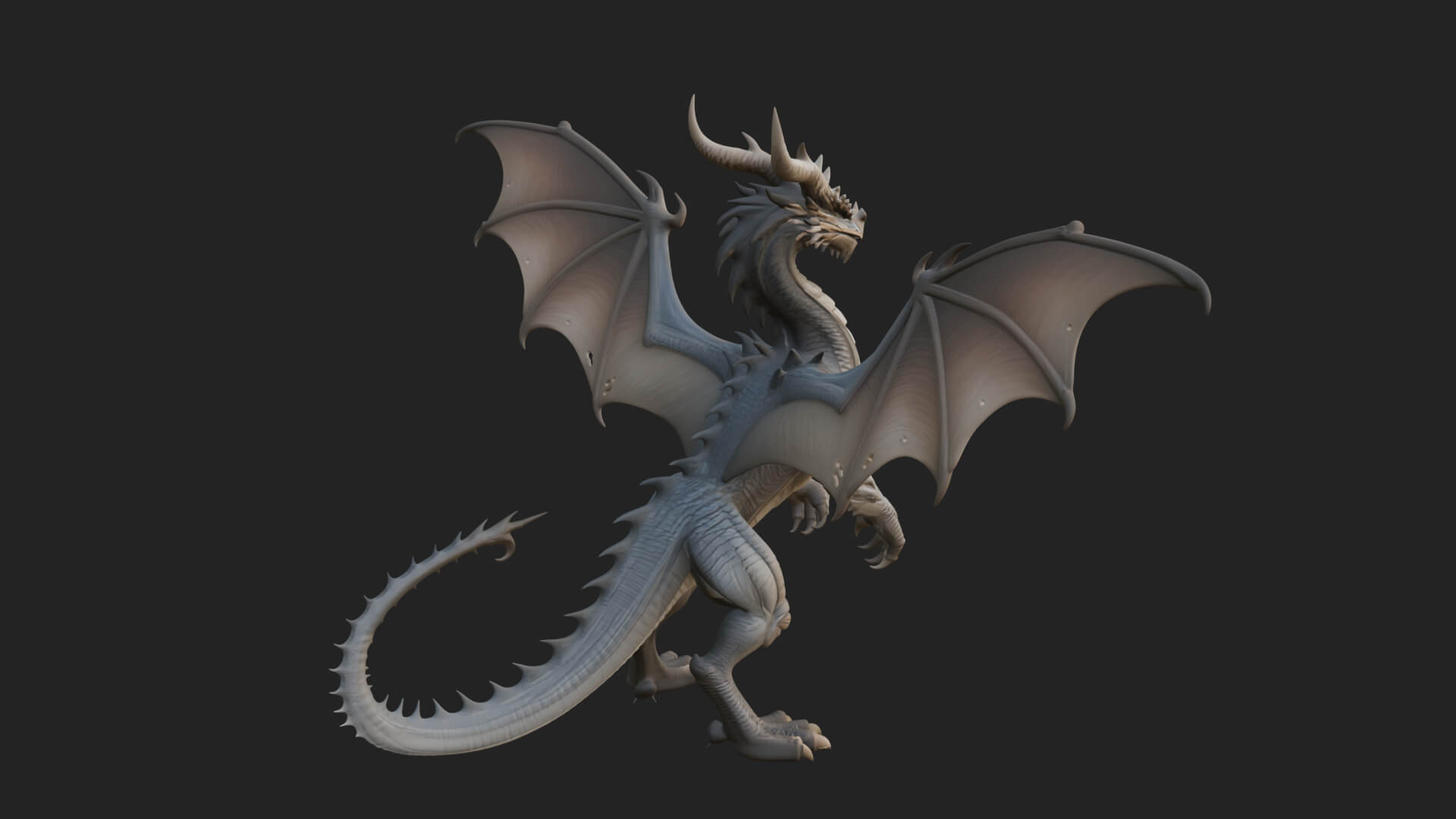 Winged Dragon Statue Design 29 3D Print Model 3D Model