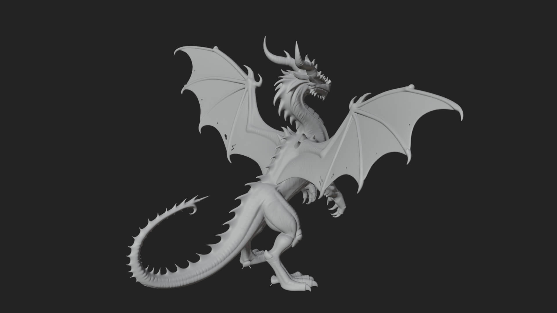 Winged Dragon Statue Design 29 3D Print Model 3D Model