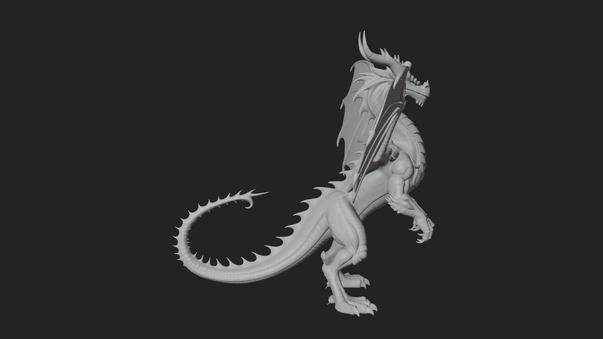 Winged Dragon Statue Design 29 3D Print Model 3D Model