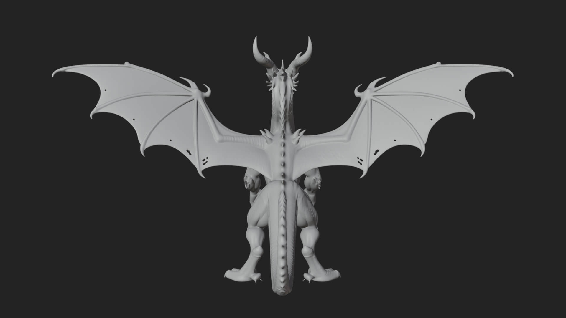 Winged Dragon Statue Design 29 3D Print Model 3D Model