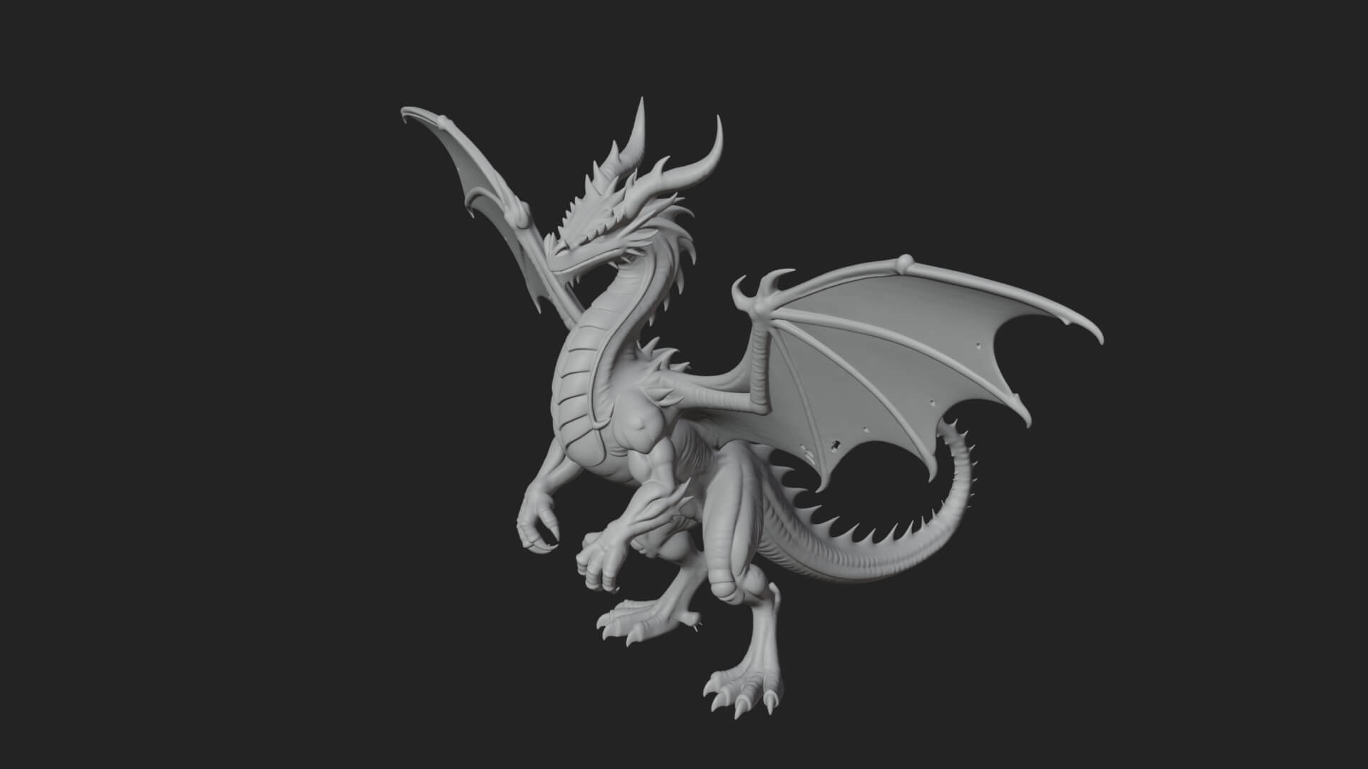 Winged Dragon Statue Design 29 3D Print Model 3D Model