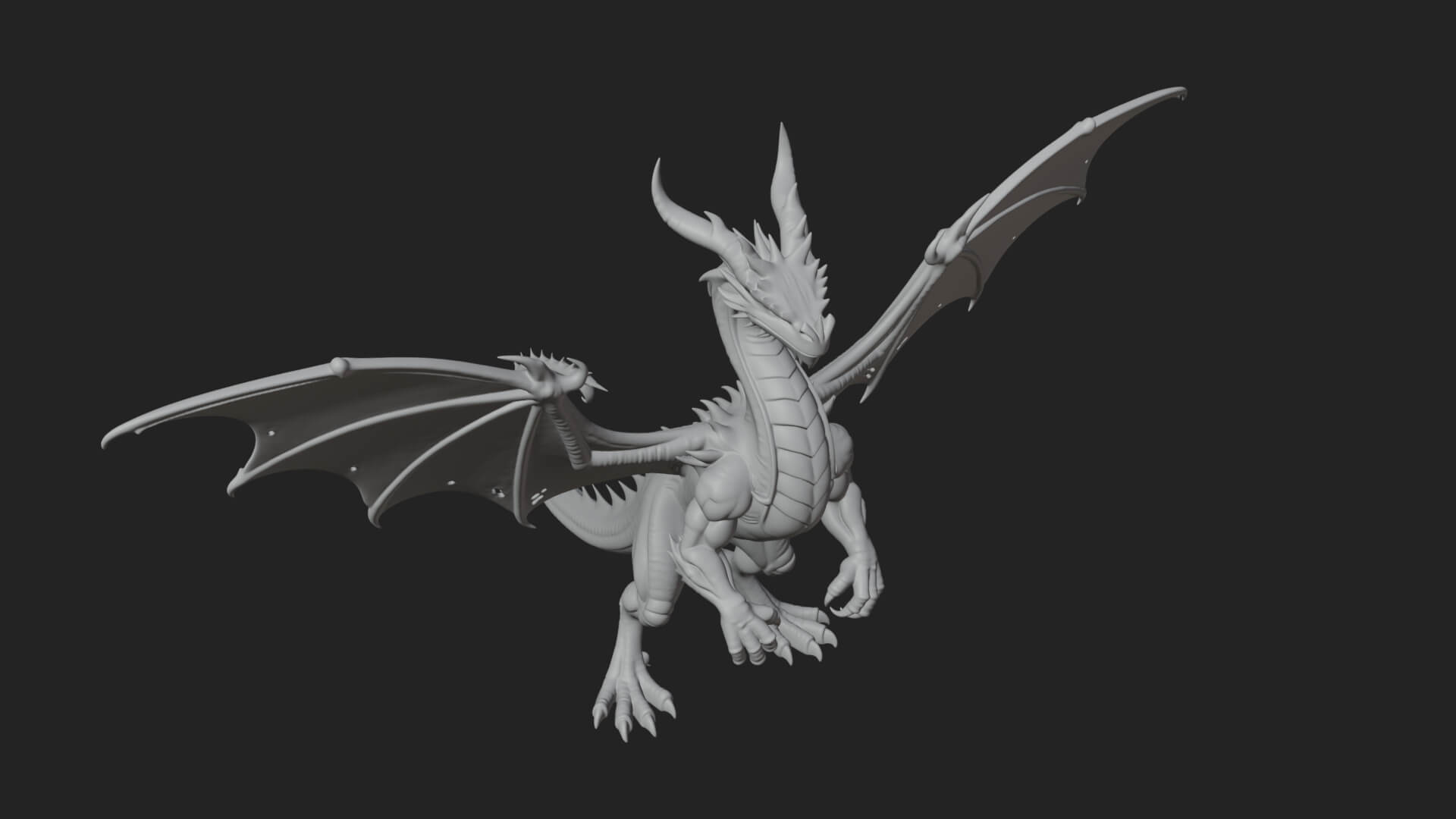 Winged Dragon Statue Design 29 3D Print Model 3D Model