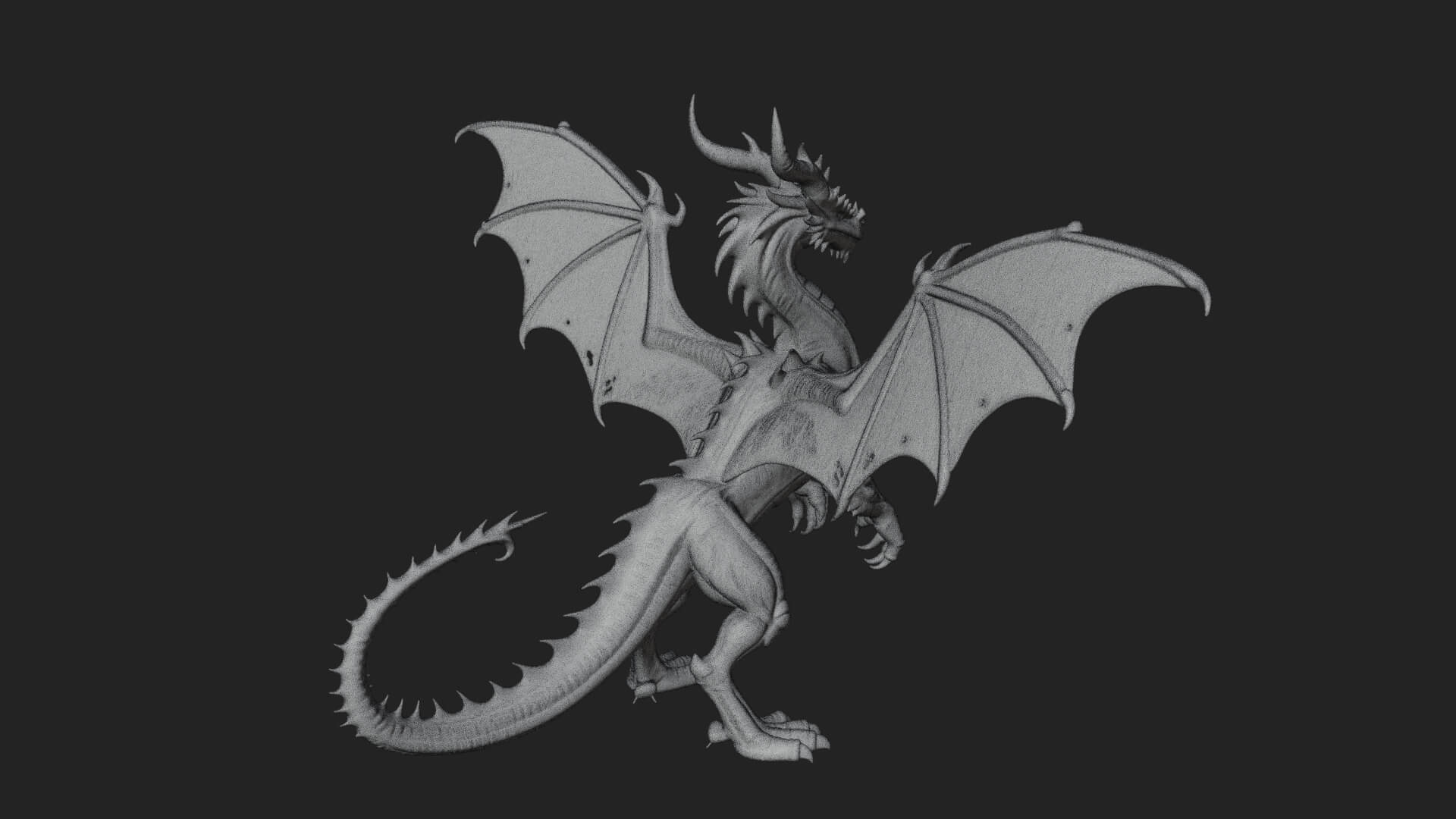 Winged Dragon Statue Design 29 3D Print Model 3D Model