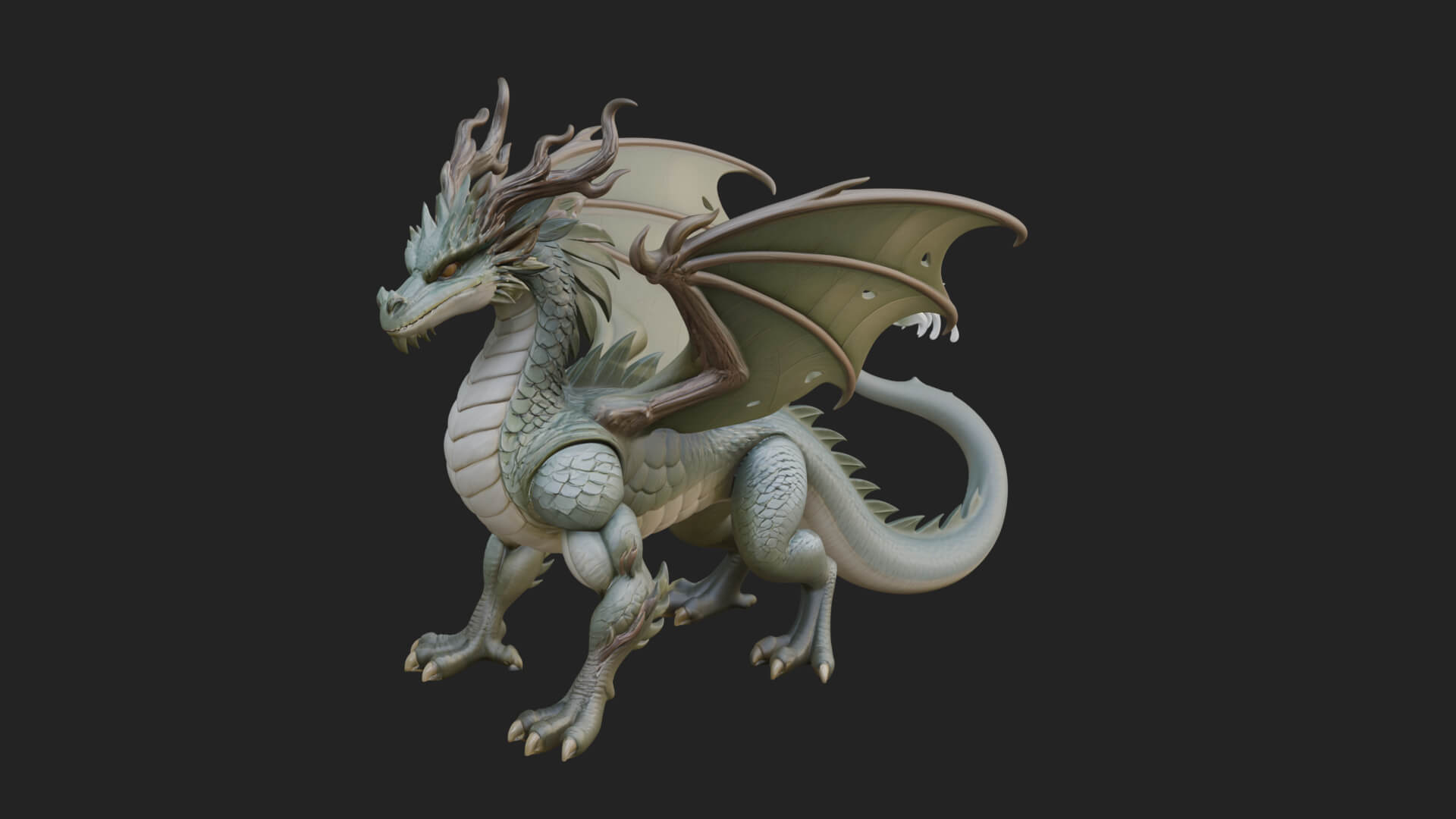 Winged Dragon Statue Design 30 3D Print Model 3D Model