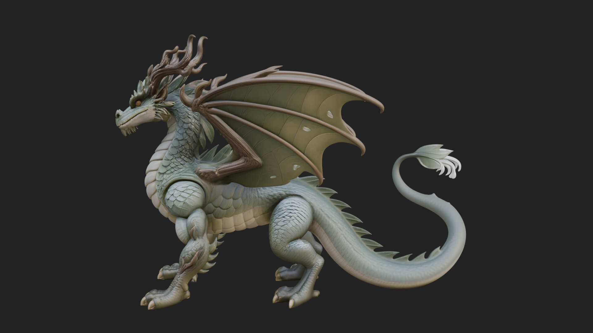 Winged Dragon Statue Design 30 3D Print Model 3D Model