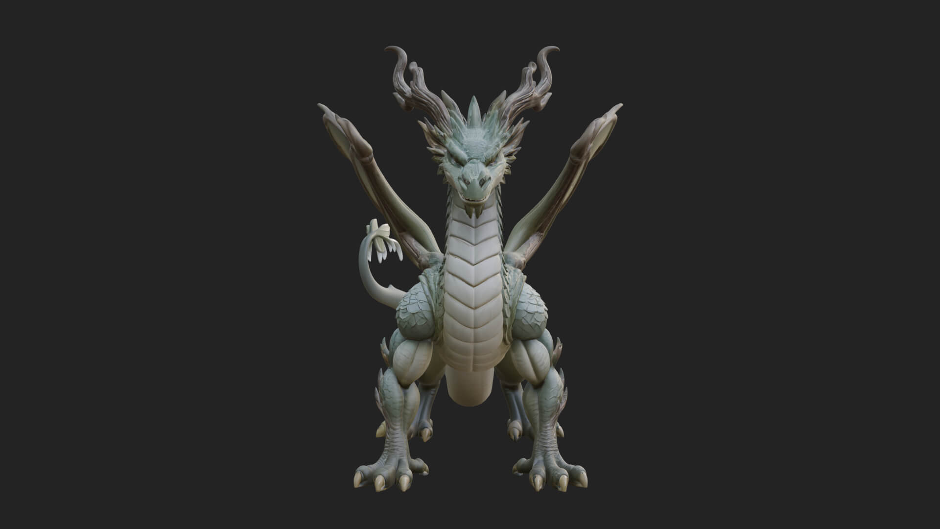 Winged Dragon Statue Design 30 3D Print Model 3D Model