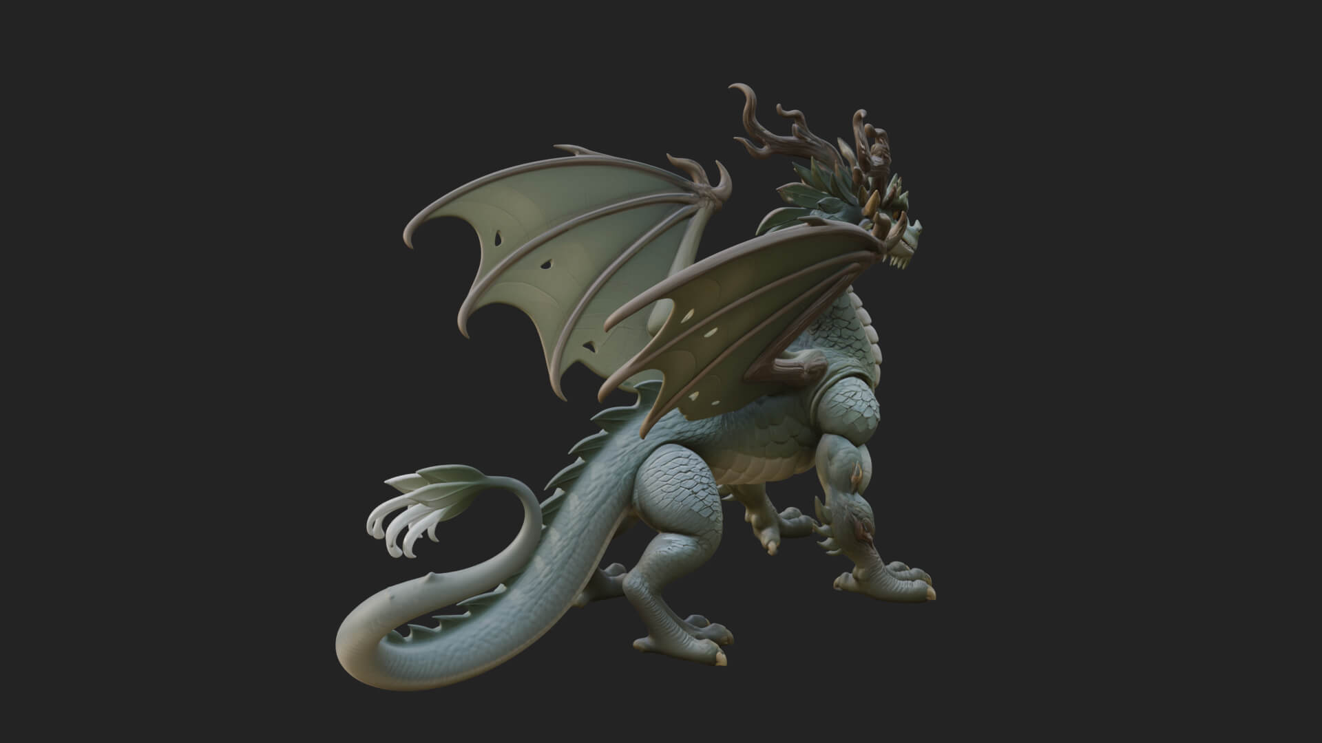 Winged Dragon Statue Design 30 3D Print Model 3D Model