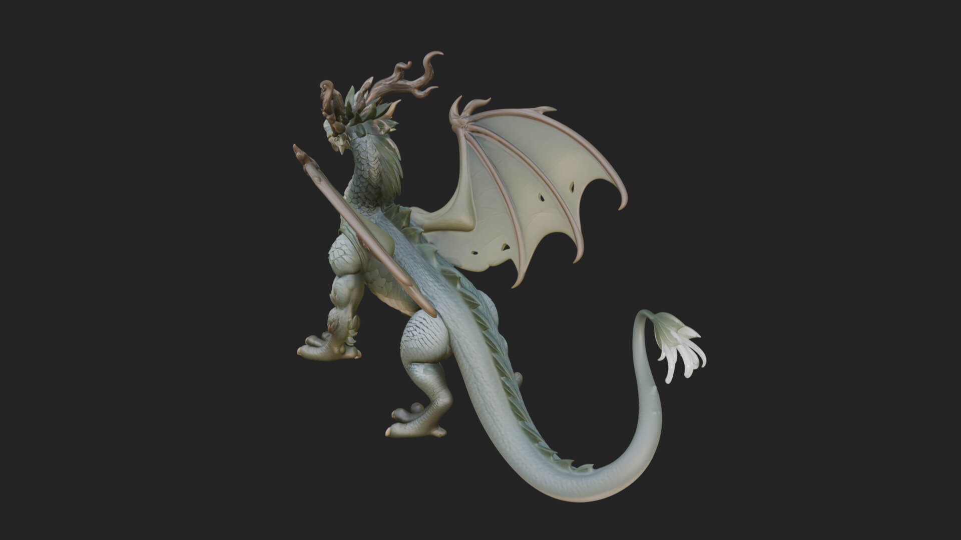 Winged Dragon Statue Design 30 3D Print Model 3D Model