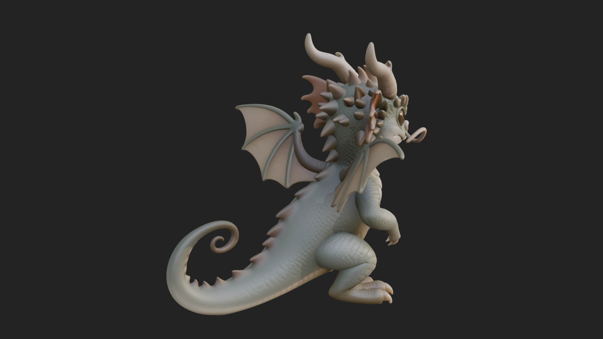 Winged Dragon Statue Design 31 3D Print Model 3D Model